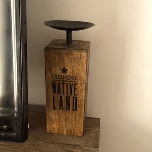 Home and Native Land wooden candle holders